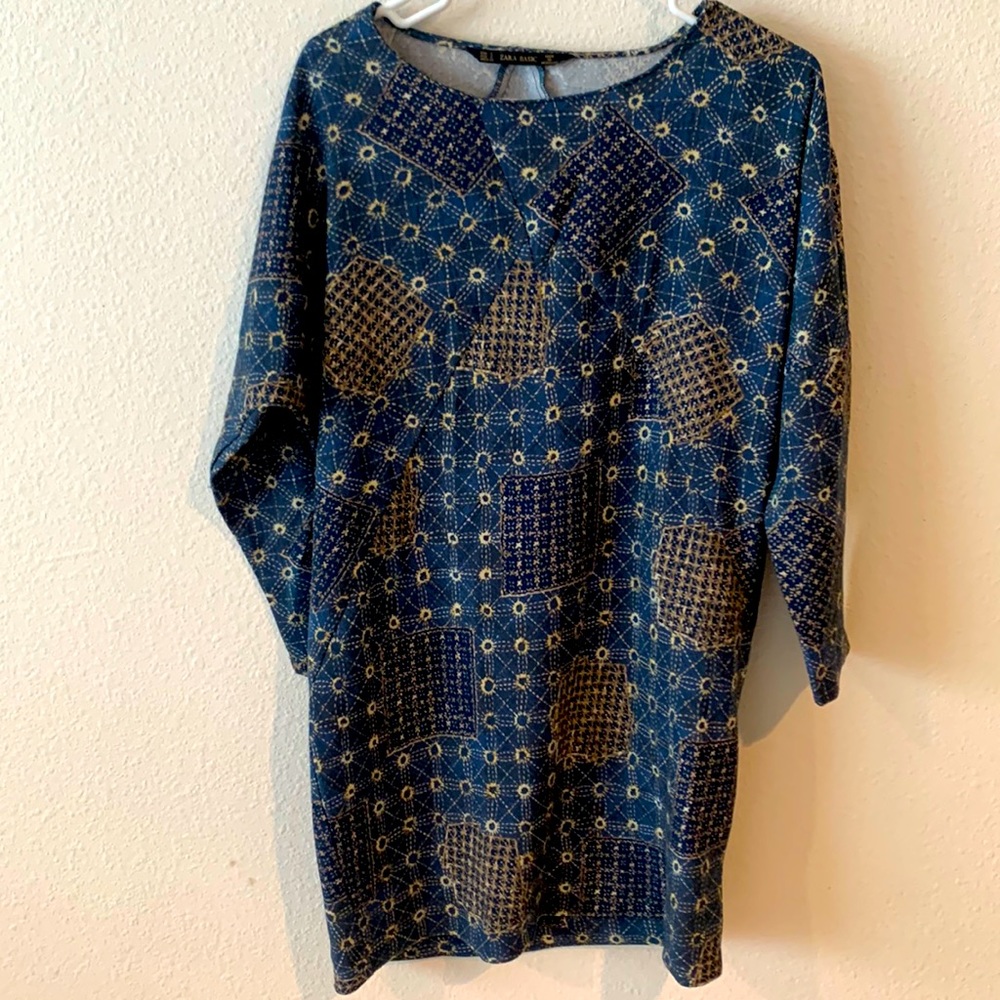 Blue Zara dress long sleeves